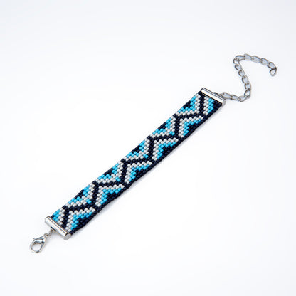 Midnight Blues Bead Loom Bracelet