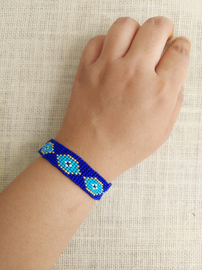 Guardian Gaze Evil Eye Bead Loom Bracelet