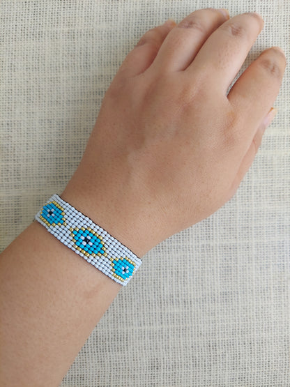 Guardian Gaze Evil Eye Bead Loom Bracelet