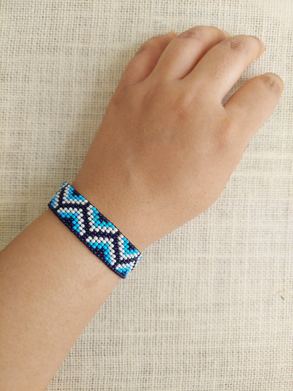 Midnight Blues Bead Loom Bracelet